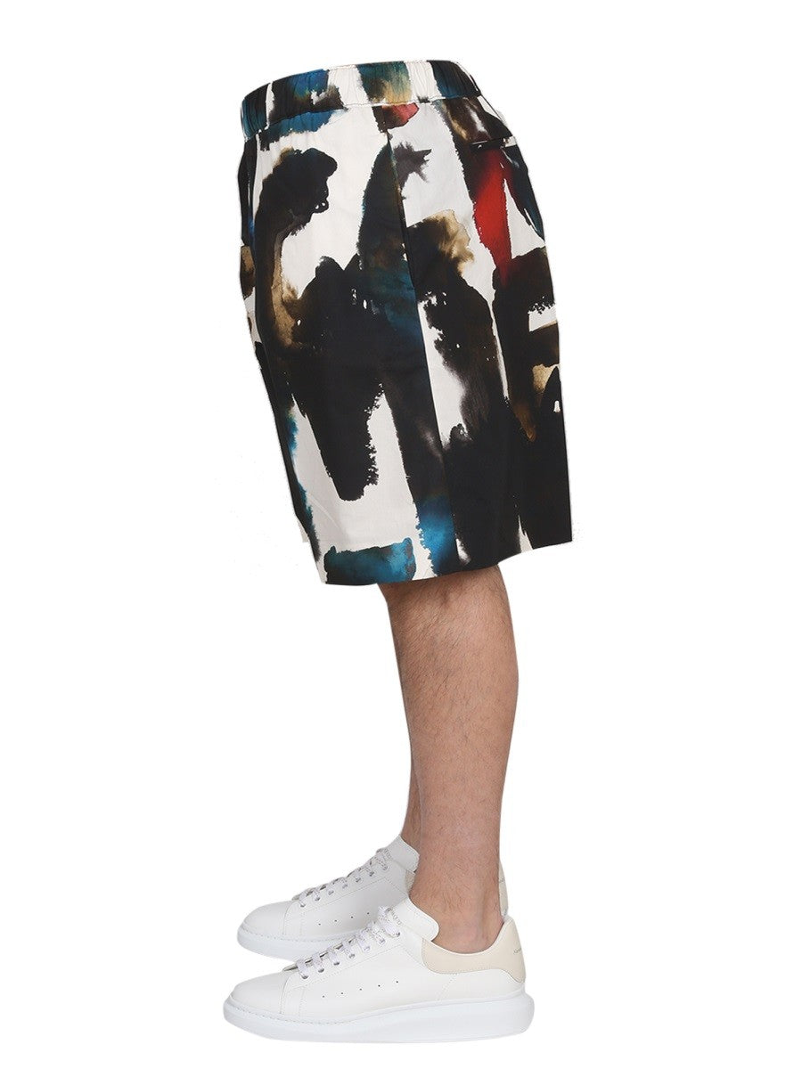 Alexander Mcqueen BERMUDA WITH LOGO PRINT