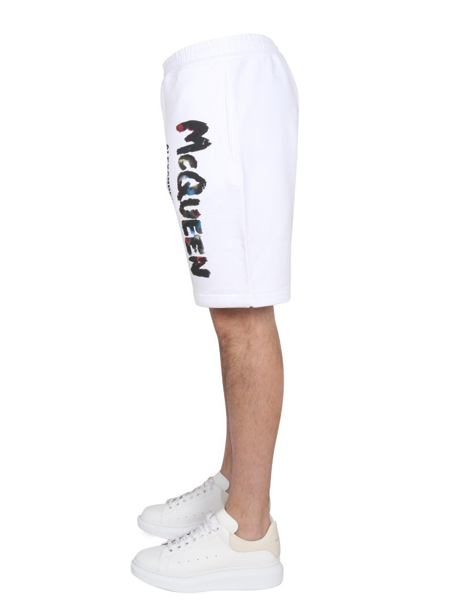 Alexander Mcqueen BERMUDA WITH LOGO PRINT