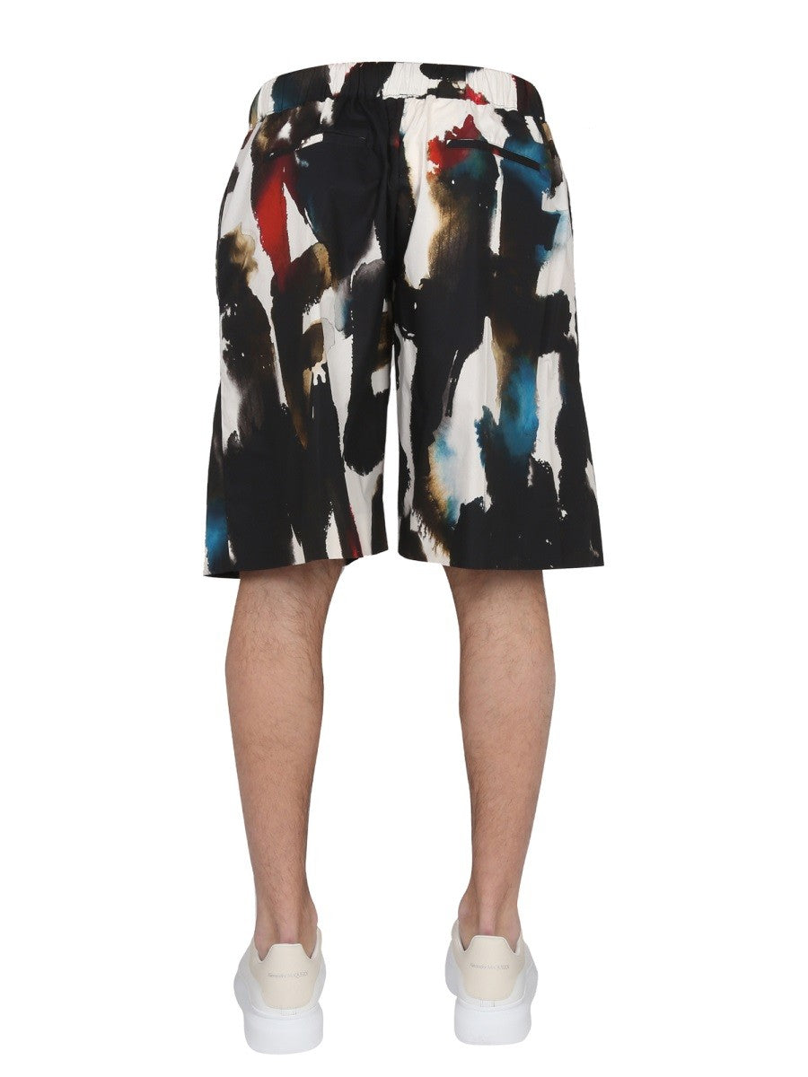 Alexander Mcqueen BERMUDA WITH LOGO PRINT