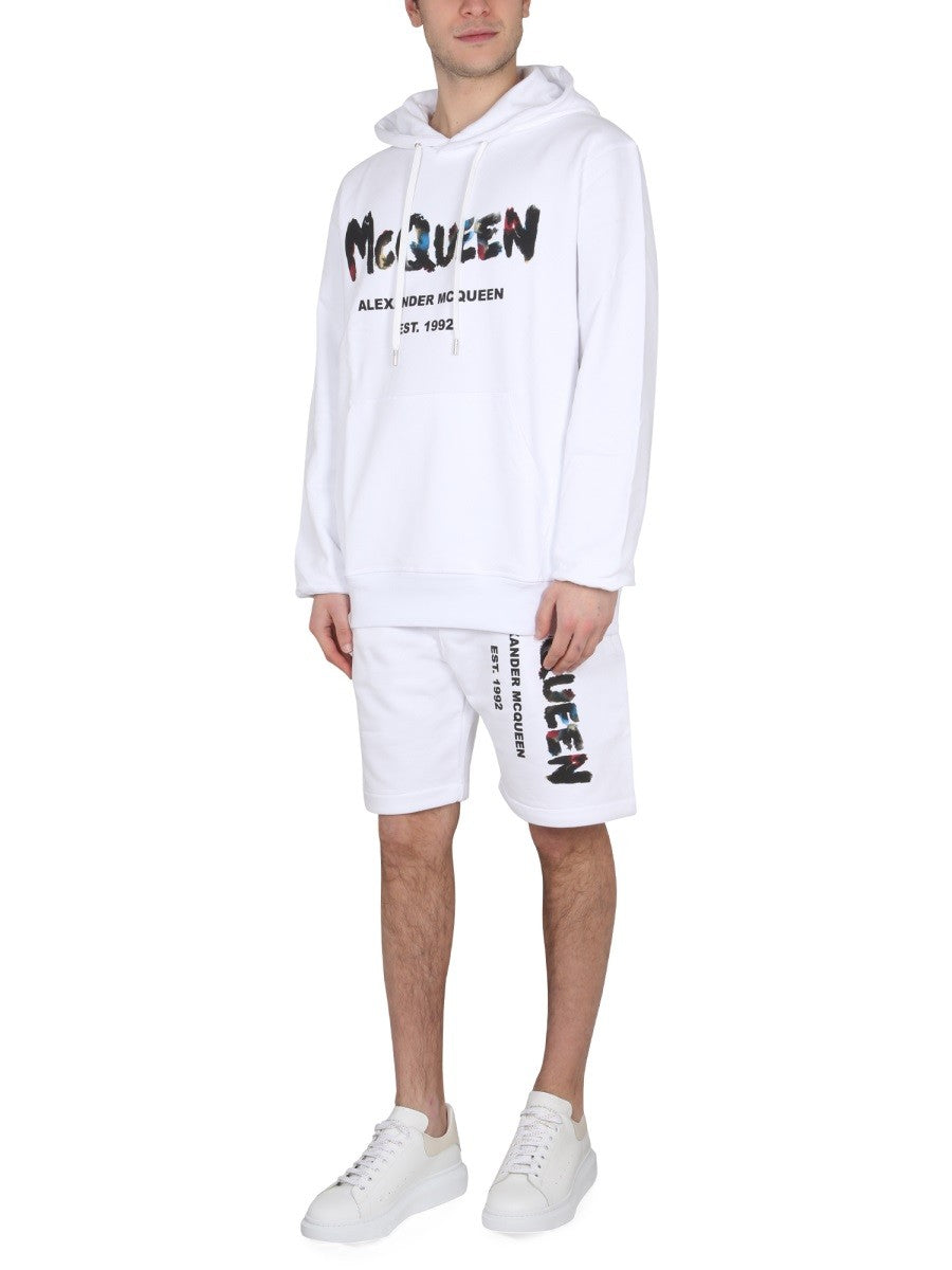 Alexander Mcqueen BERMUDA WITH LOGO PRINT