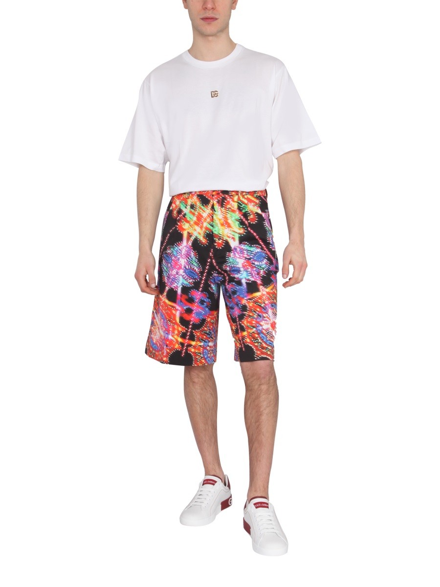 Dolce & Gabbana BERMUDA WITH LUMINARY PRINT