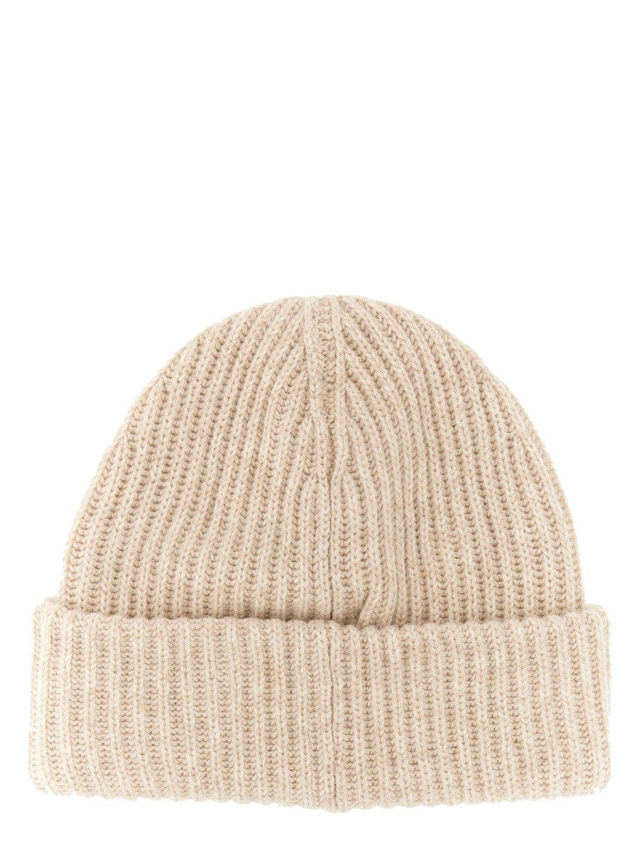 GANNI BEANIE HAT WITH LOGO