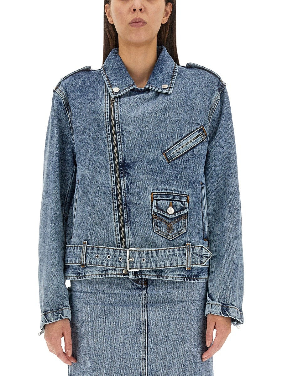 MOSCHINO JEANS BIKER PEACE SYMBOL