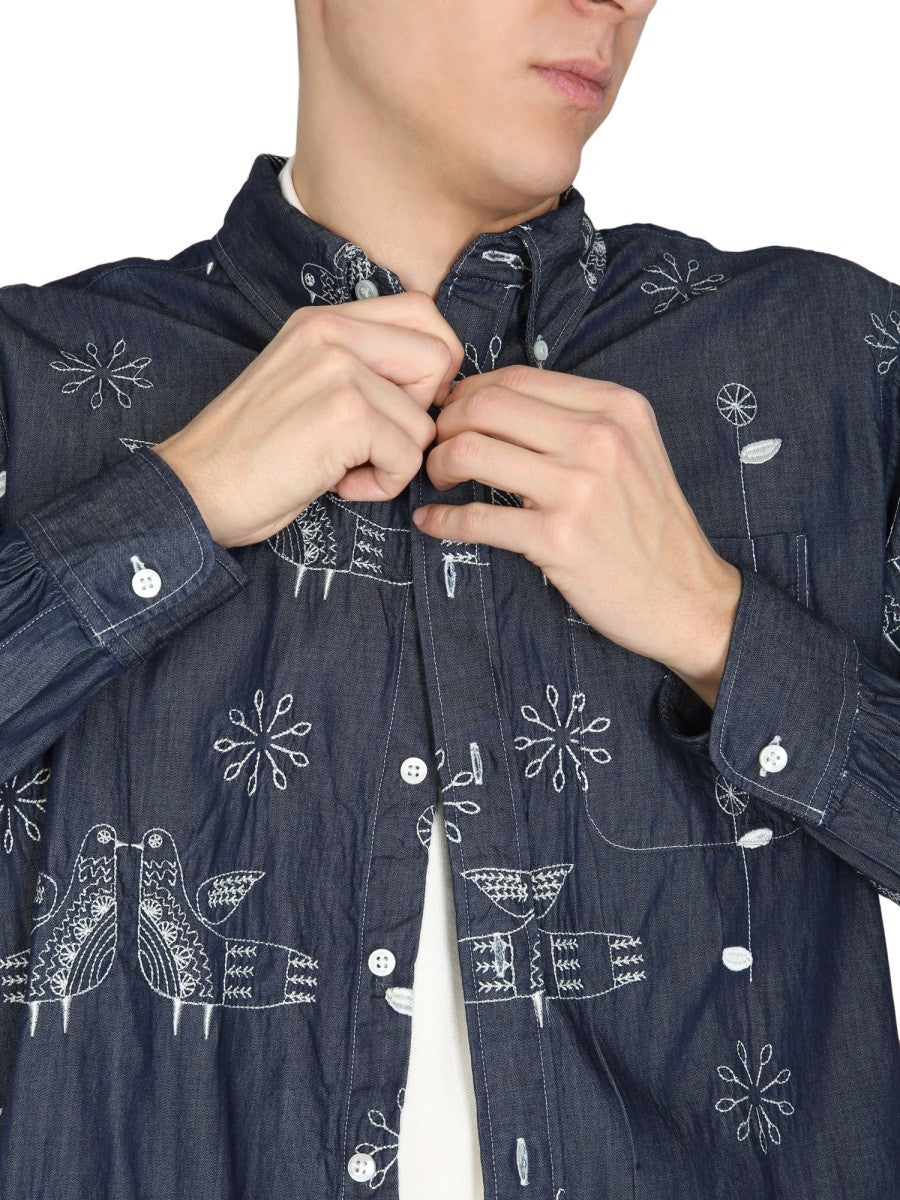 ENGINEERED GARMENTS "BIRD" EMBROIDERY SHIRT