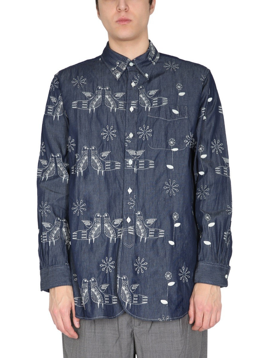 ENGINEERED GARMENTS "BIRD" EMBROIDERY SHIRT