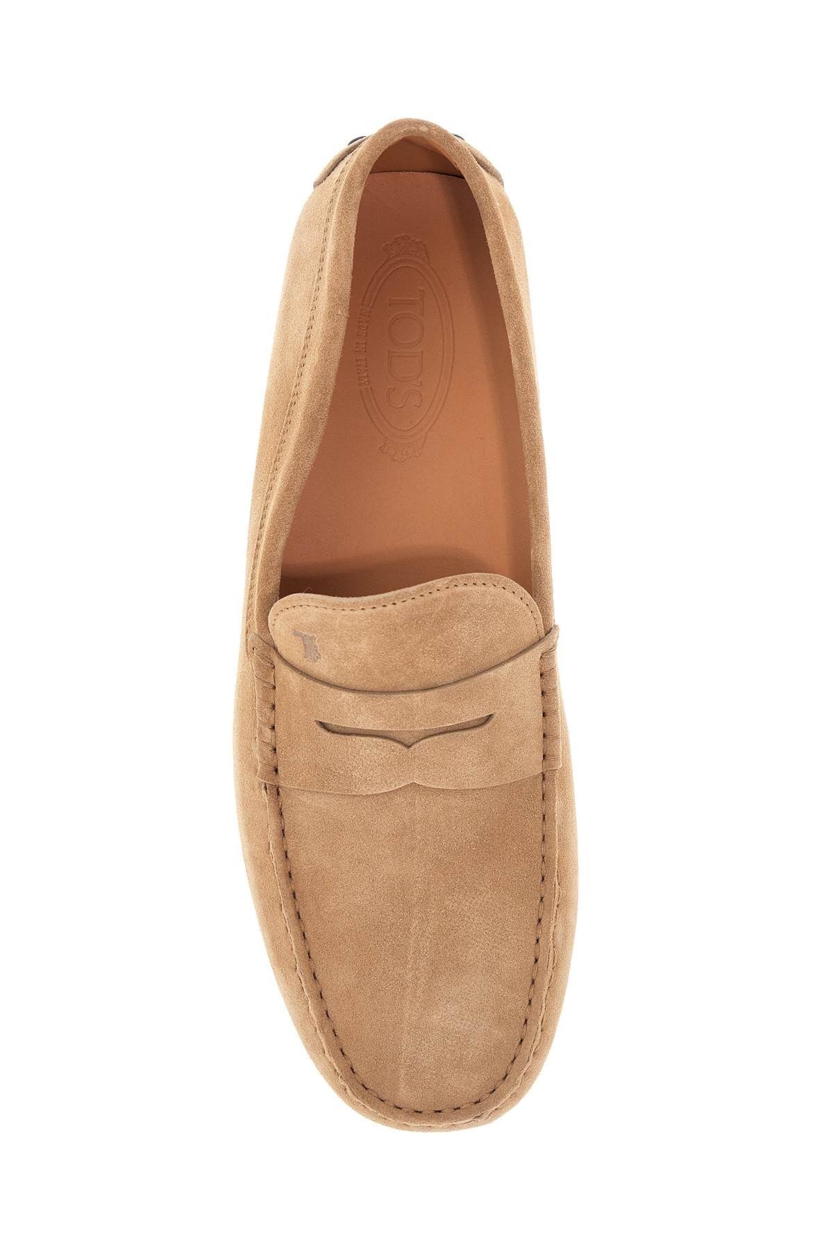 TOD'S bisquit leather moccasin with rubber sole