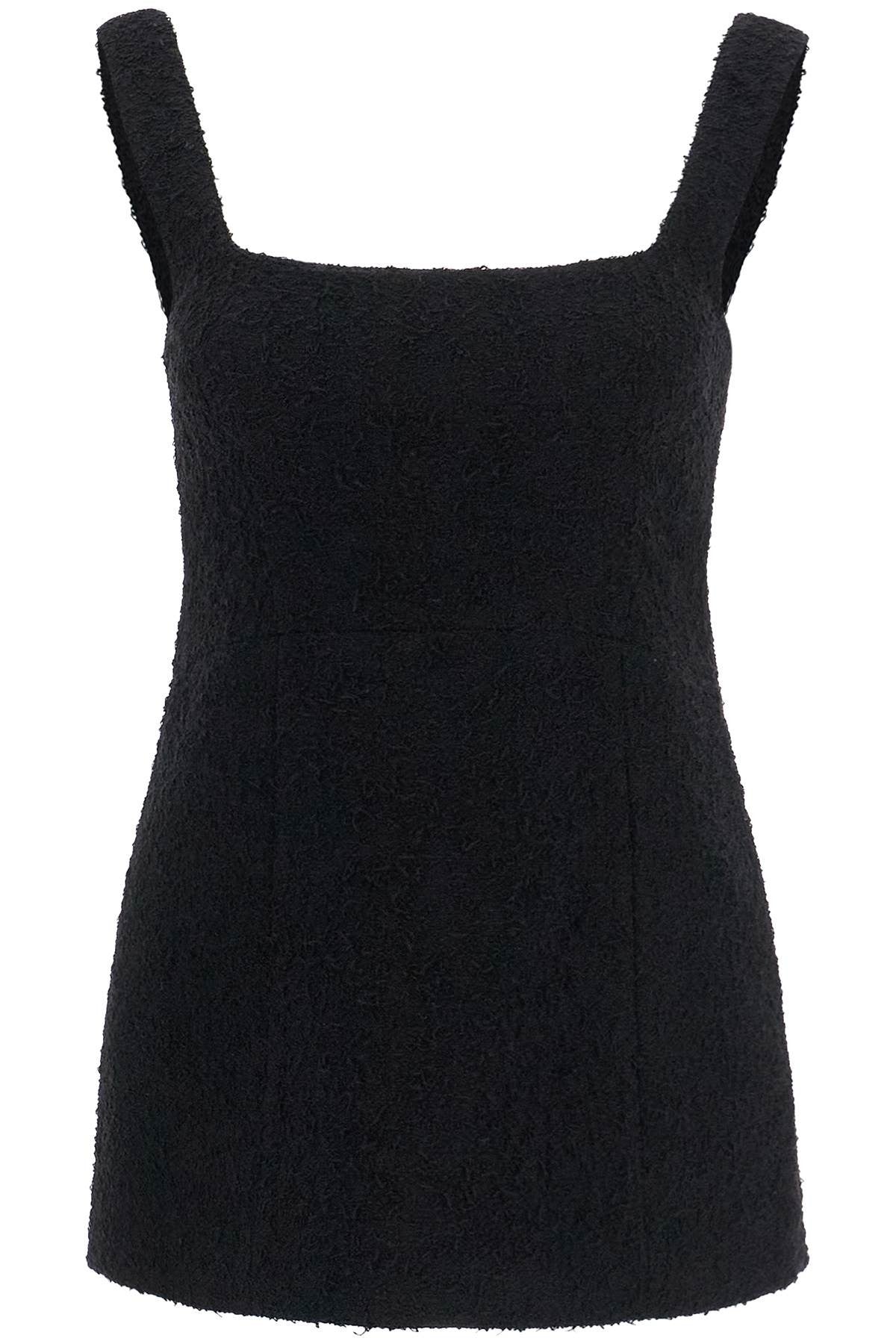 TOTEME black boucle top without sleeves square neck