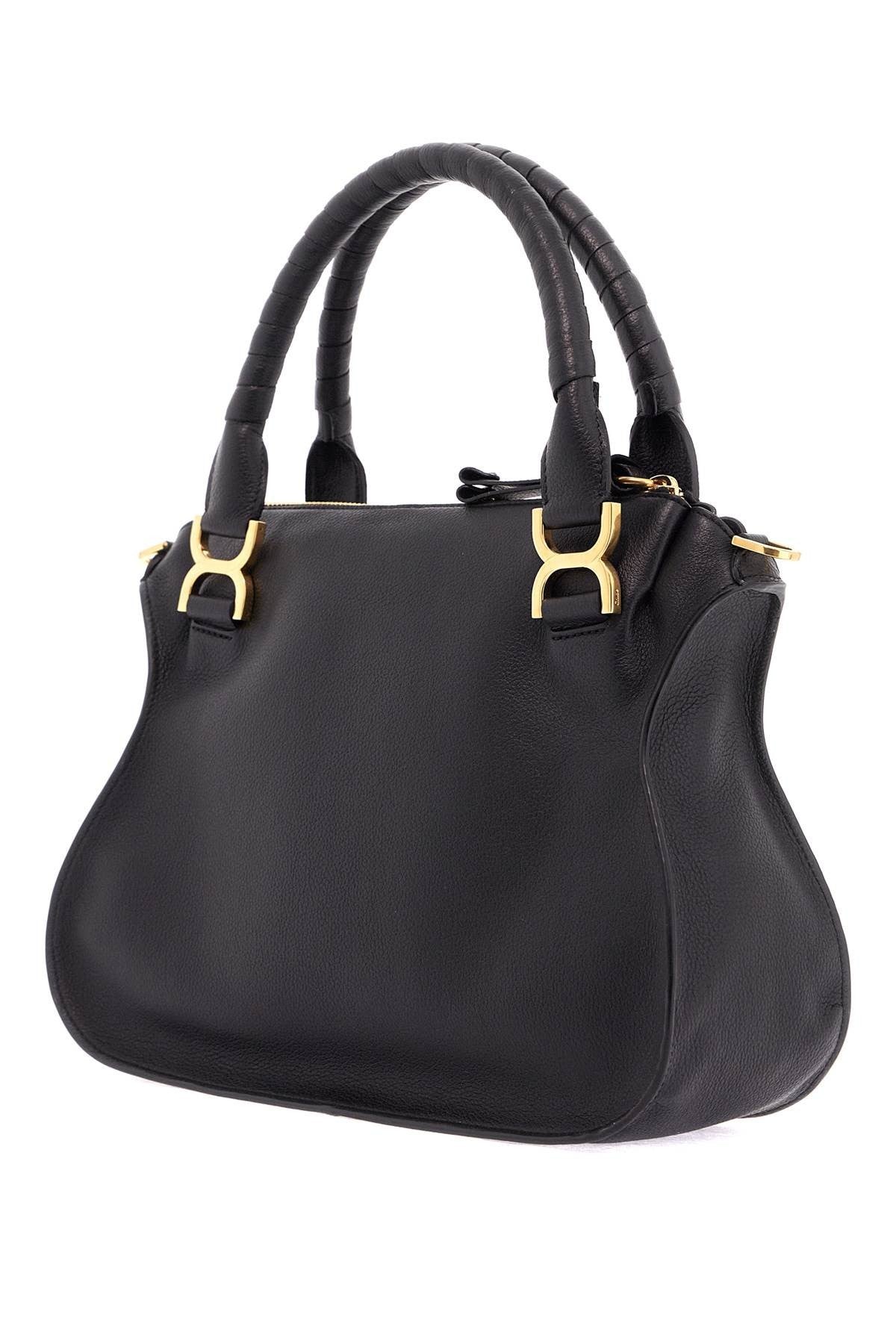 CHLOE' black calfskin handbag with braided handles marcie