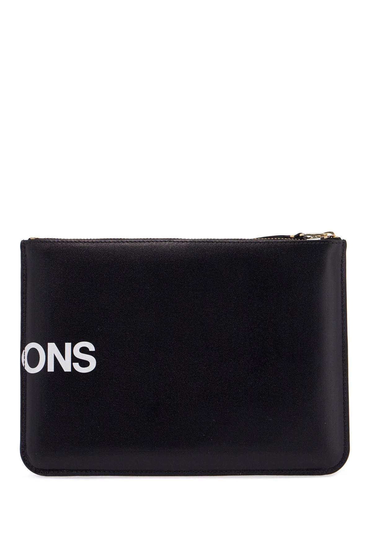 COMME DES GARCONS WALLET black calfskin wallet with large logo