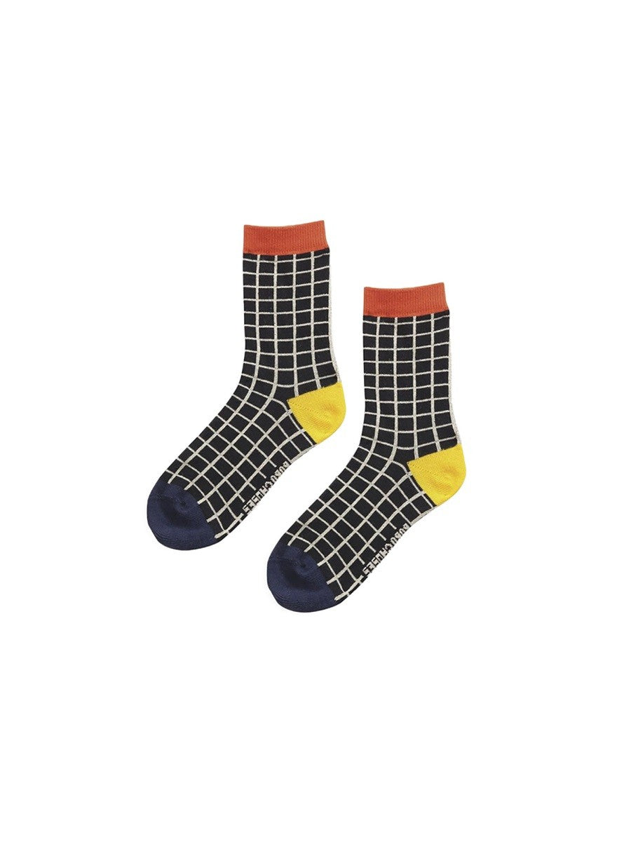 BOBO CHOSES BLACK CHECKERED SHORT SOCKS