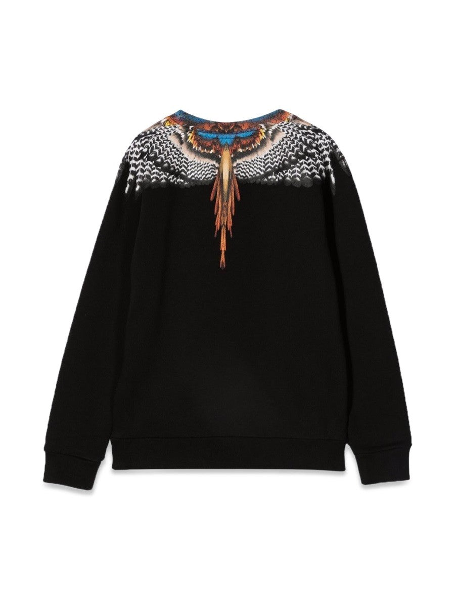 MARCELO BURLON COUNTY OF MILAN BLACK GRIZZLY WINGS CREWNECK