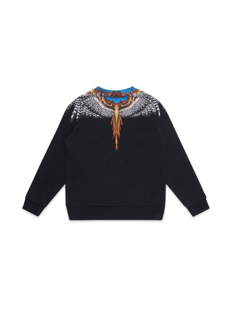 MARCELO BURLON COUNTY OF MILAN BLACK GRIZZLY WINGS CREWNECK