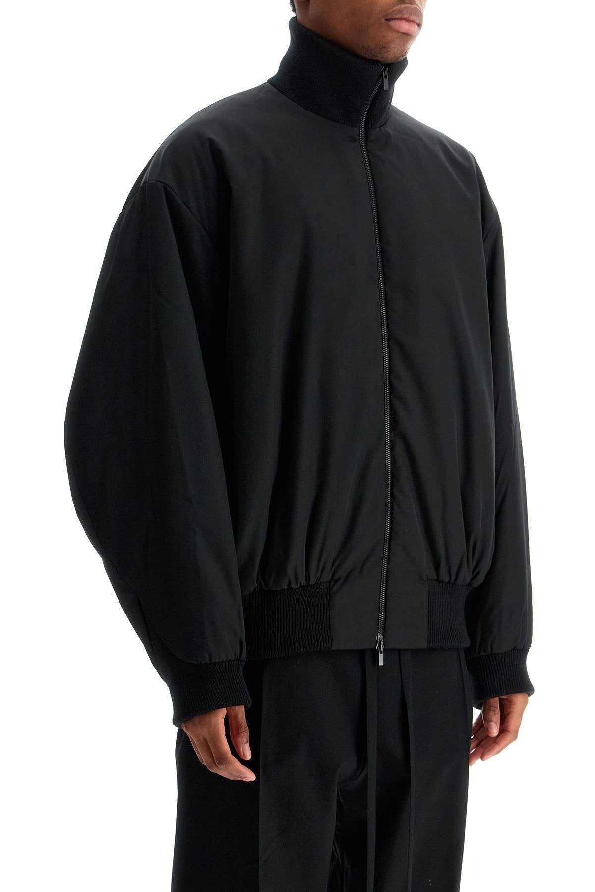 FEAR OF GOD black nylon bomber with high collar