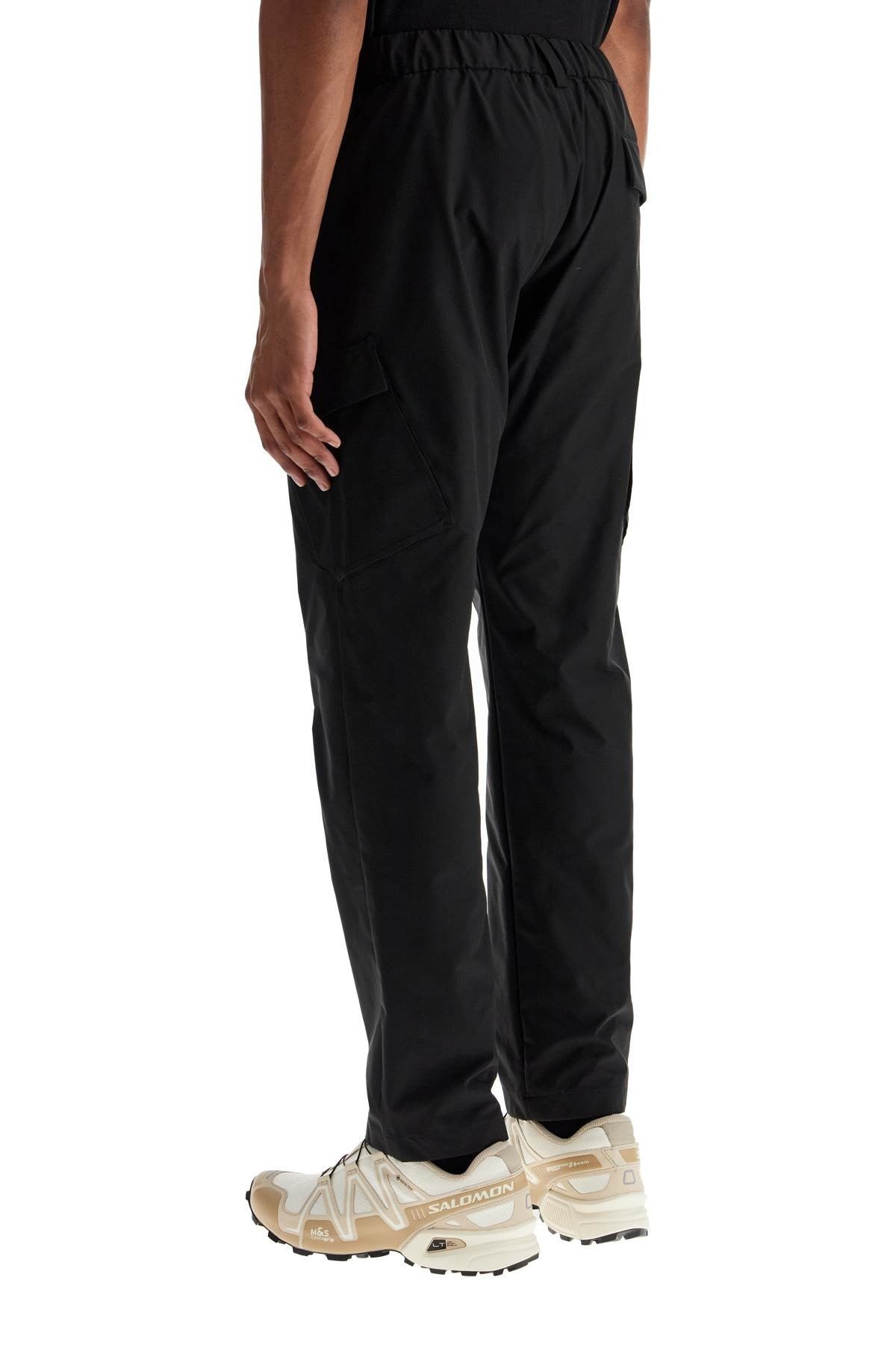 Herno black polyester pants with patch pockets