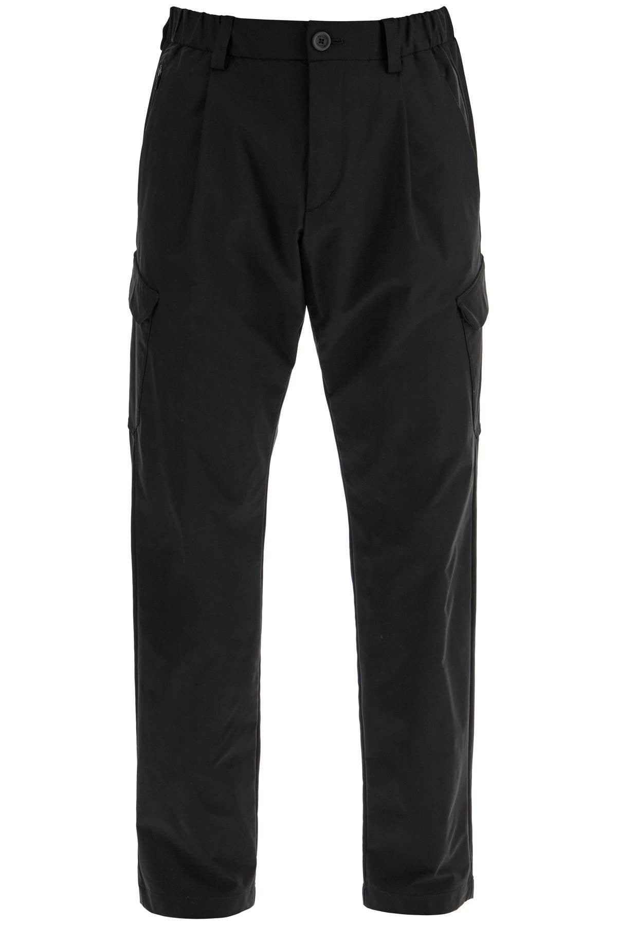 Herno black polyester pants with patch pockets