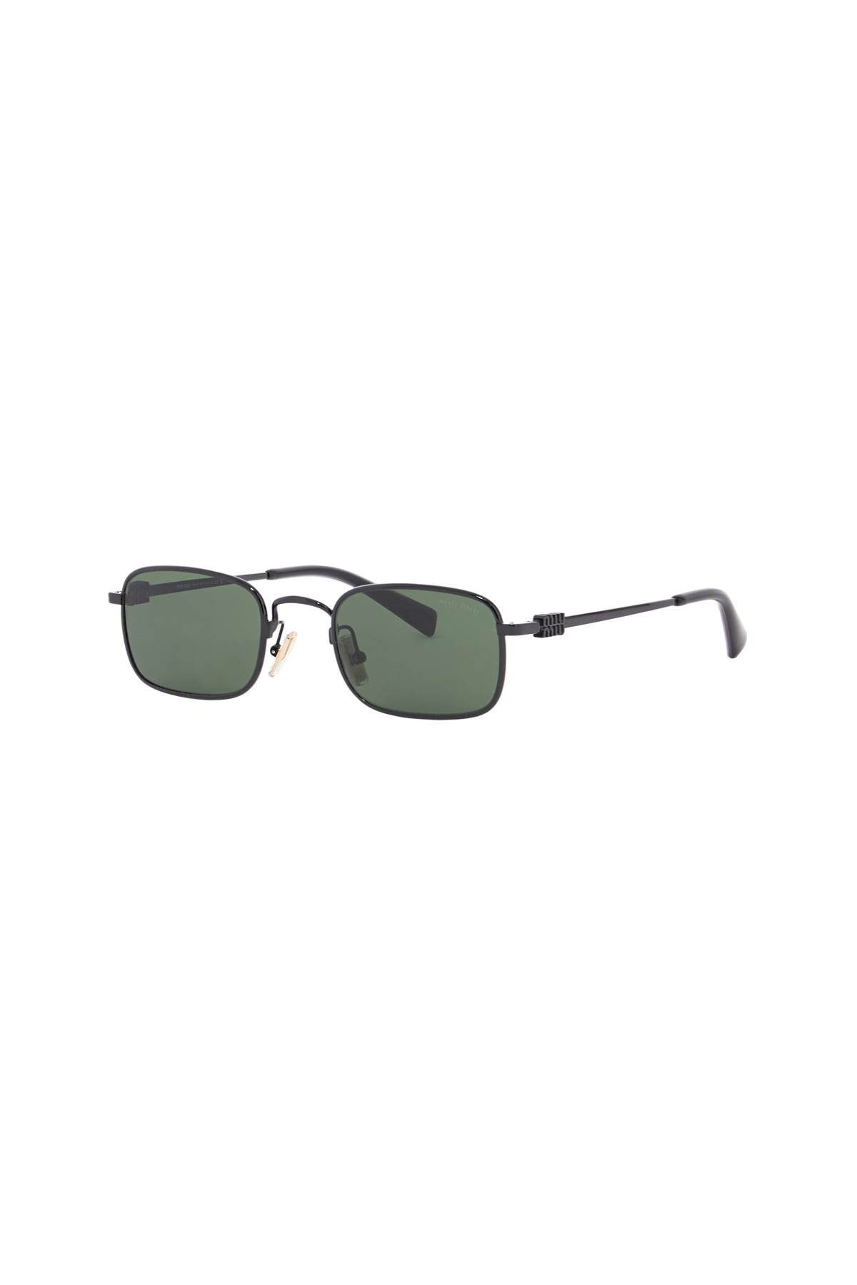 Miu Miu black rectangular sunglasses with dark green lenses model a53s