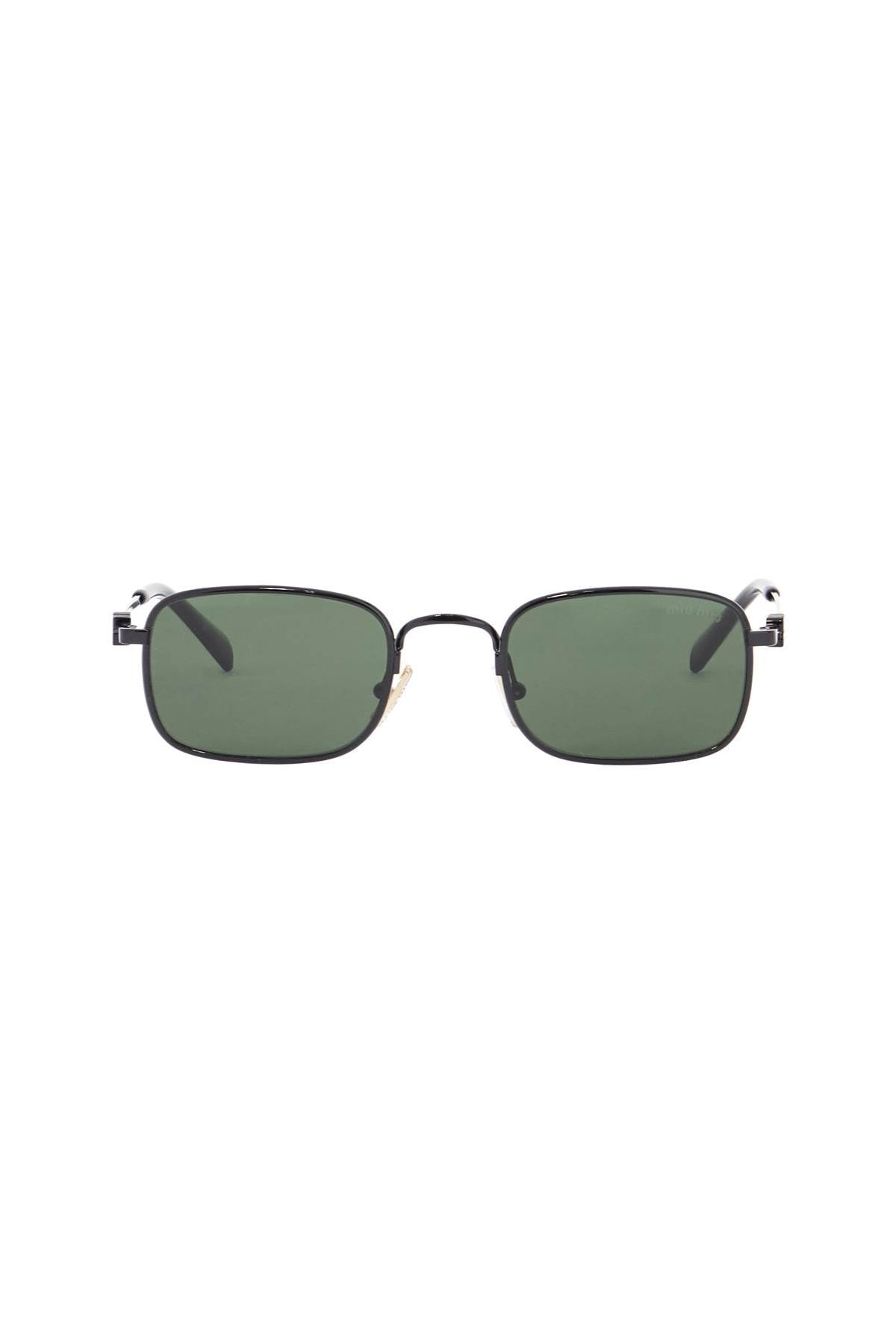 Miu Miu black rectangular sunglasses with dark green lenses model a53s