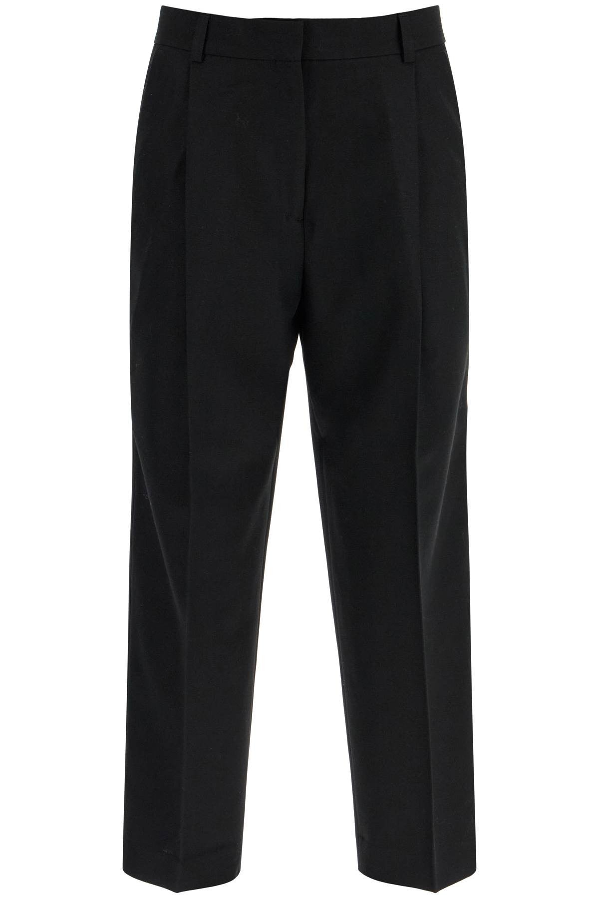 TOTEME black recycled wool wide leg trousers