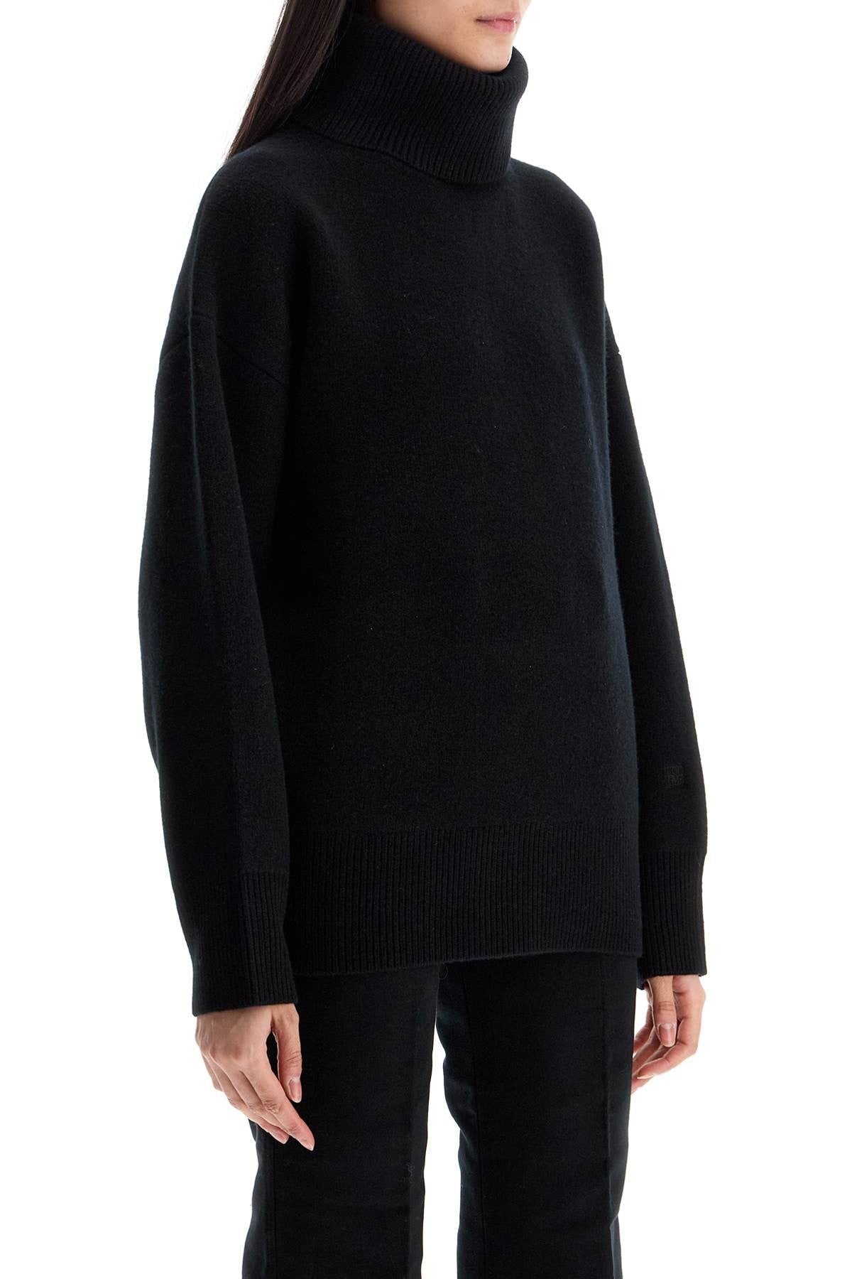 TOTEME black rws wool and cashmere turtleneck sweater