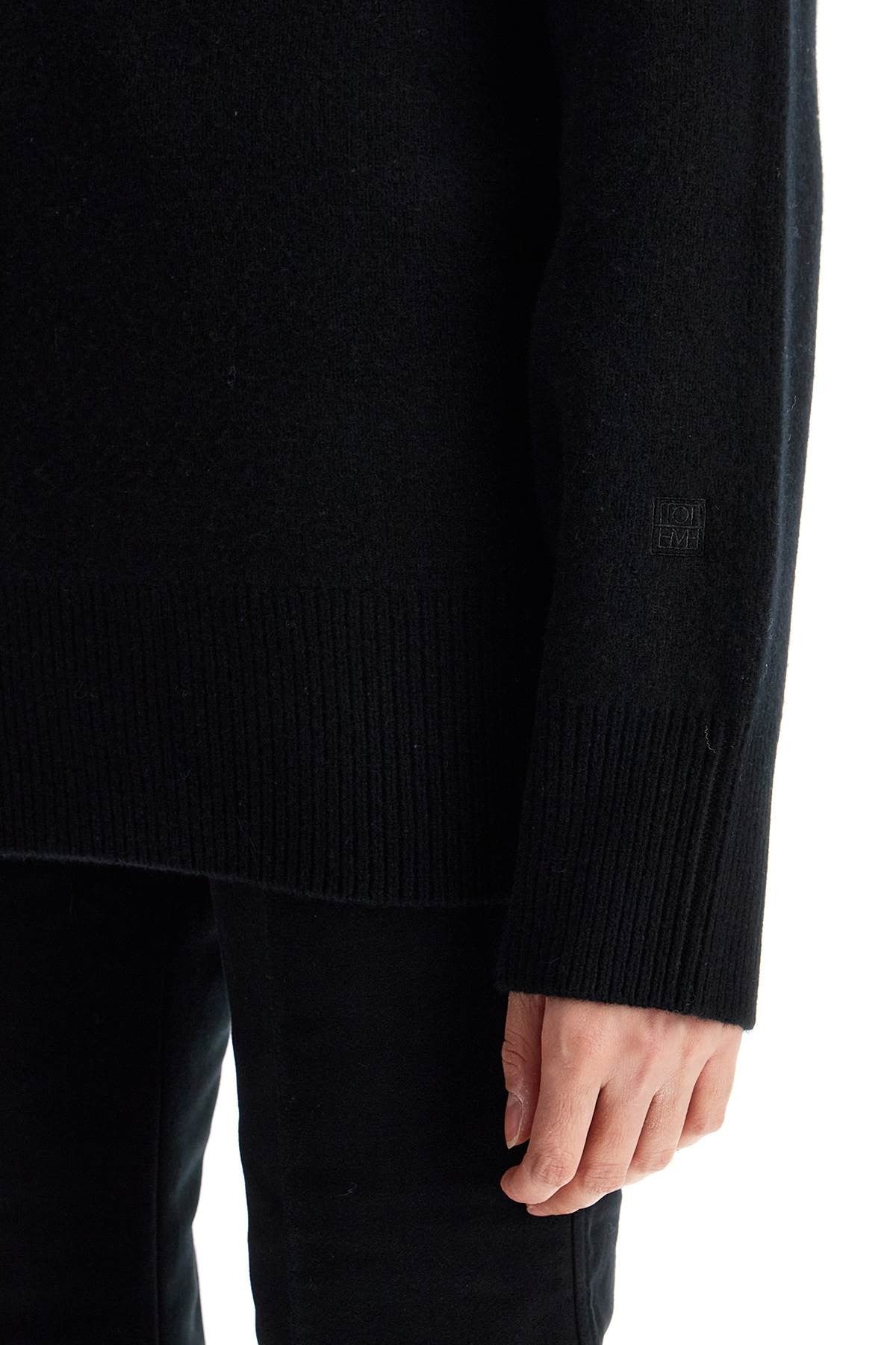 TOTEME black rws wool and cashmere turtleneck sweater