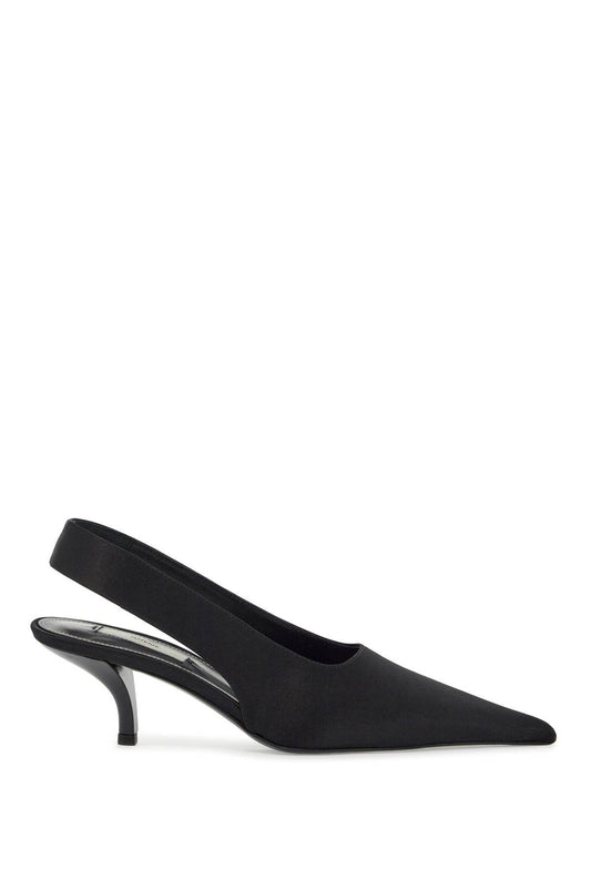 TOTEME black satin slingbacks with stiletto heel