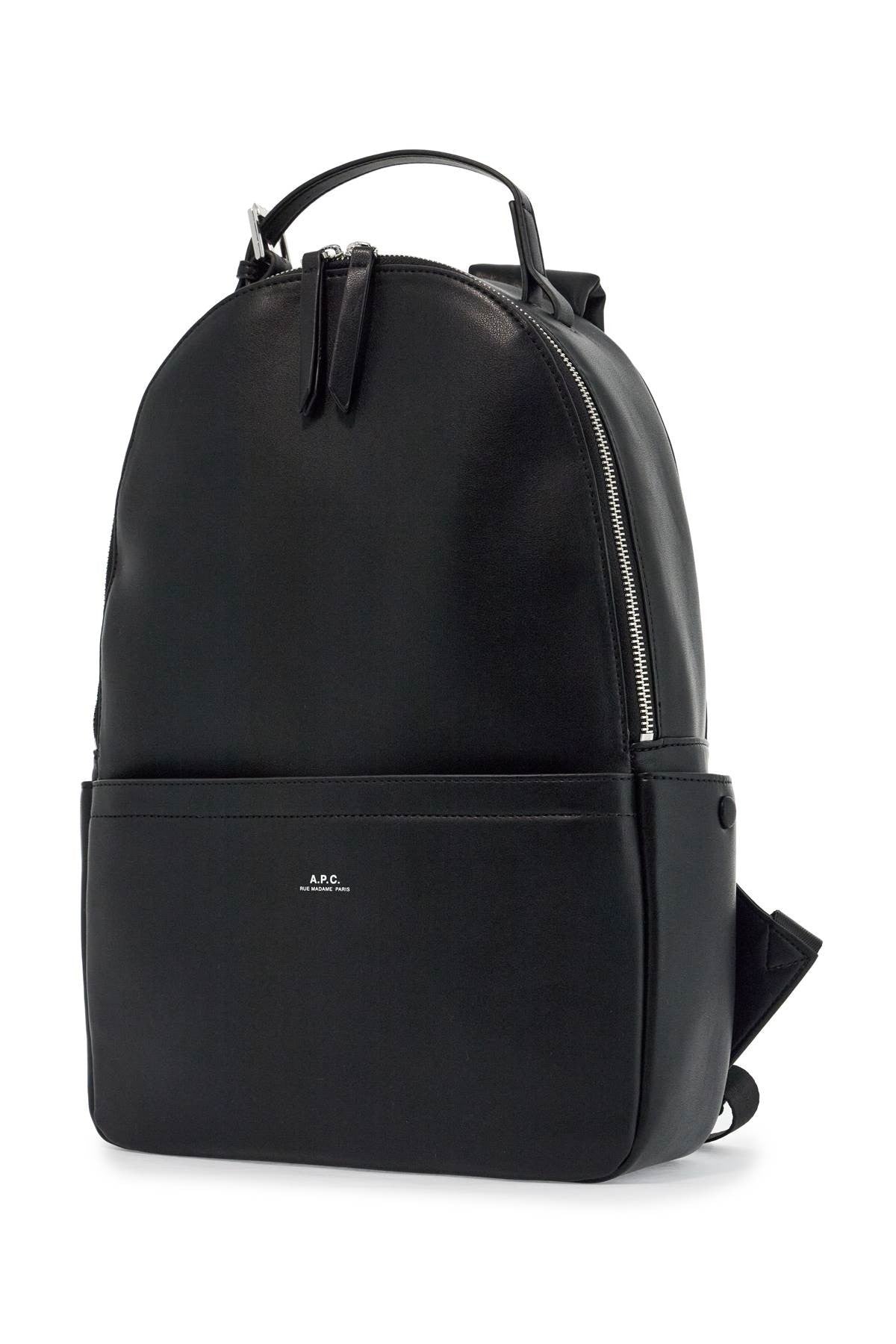 A.P.C. black unisex backpack in polyurethane with adjustable straps