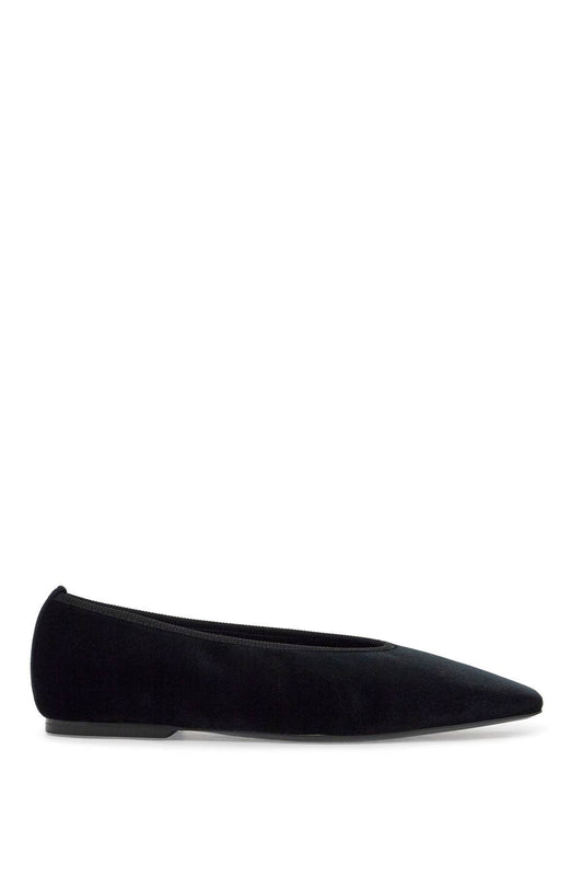 TOTEME black velvet ballerinas made from recycled polyester with elastic trim