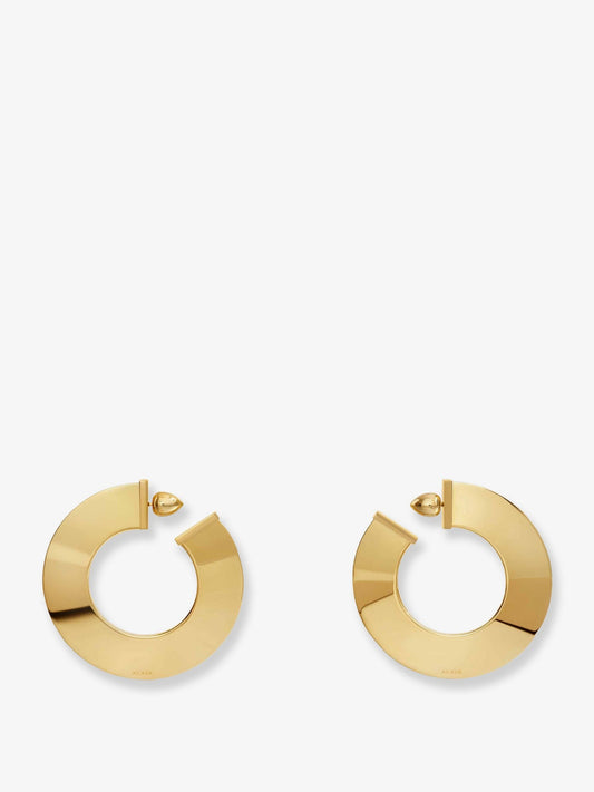 ALAIA Blade Hoop S earrings with Logo detail
