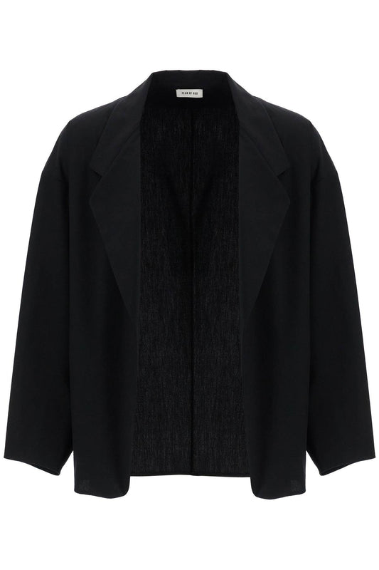 FEAR OF GOD blazer in misto cotone e lana nero oversize con zip