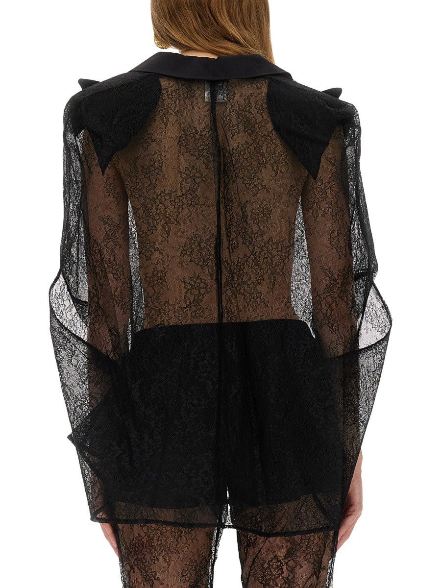NINA RICCI BLAZER-INSPIRED LACE CAPE