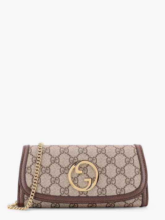 Gucci Blondie GG supreme fabric and leather shoulder bag