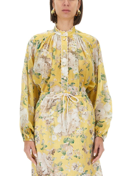 ZIMMERMANN BLOUSE WITH FLORAL PATTERN