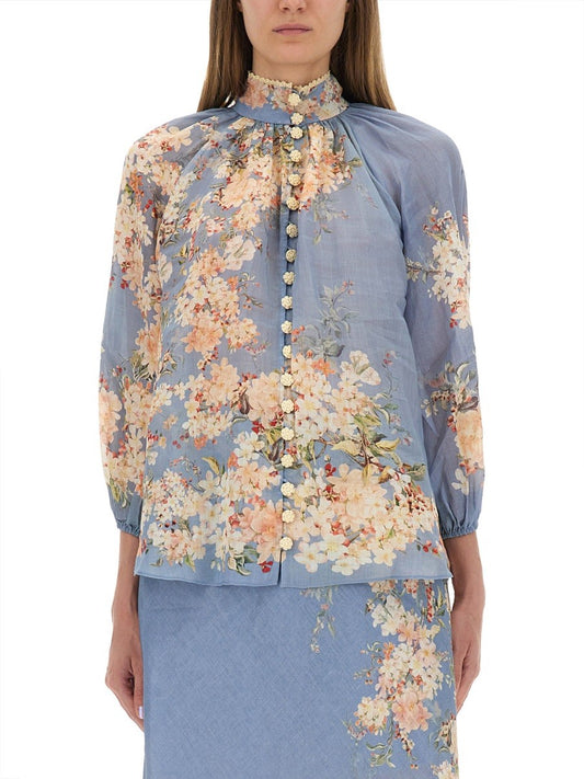 ZIMMERMANN BLOUSE WITH PUFF SLEEVES "CASCADIAN"