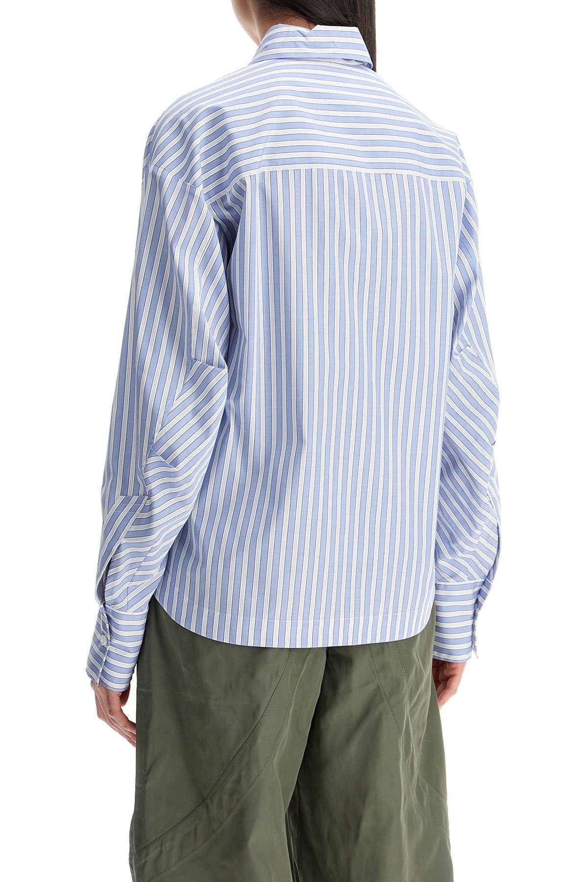 The Attico blue and white striped oversized cotton shirt