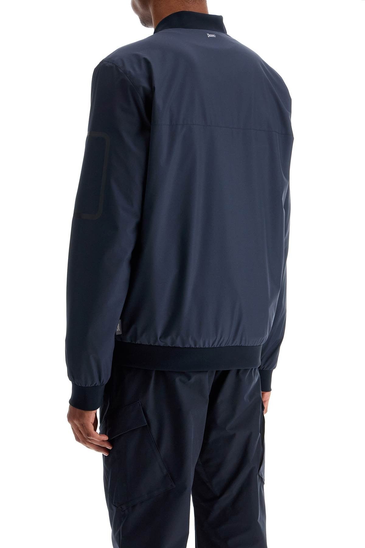 Herno bomber in poliestere blu scuro con gore windstopper impermeabile