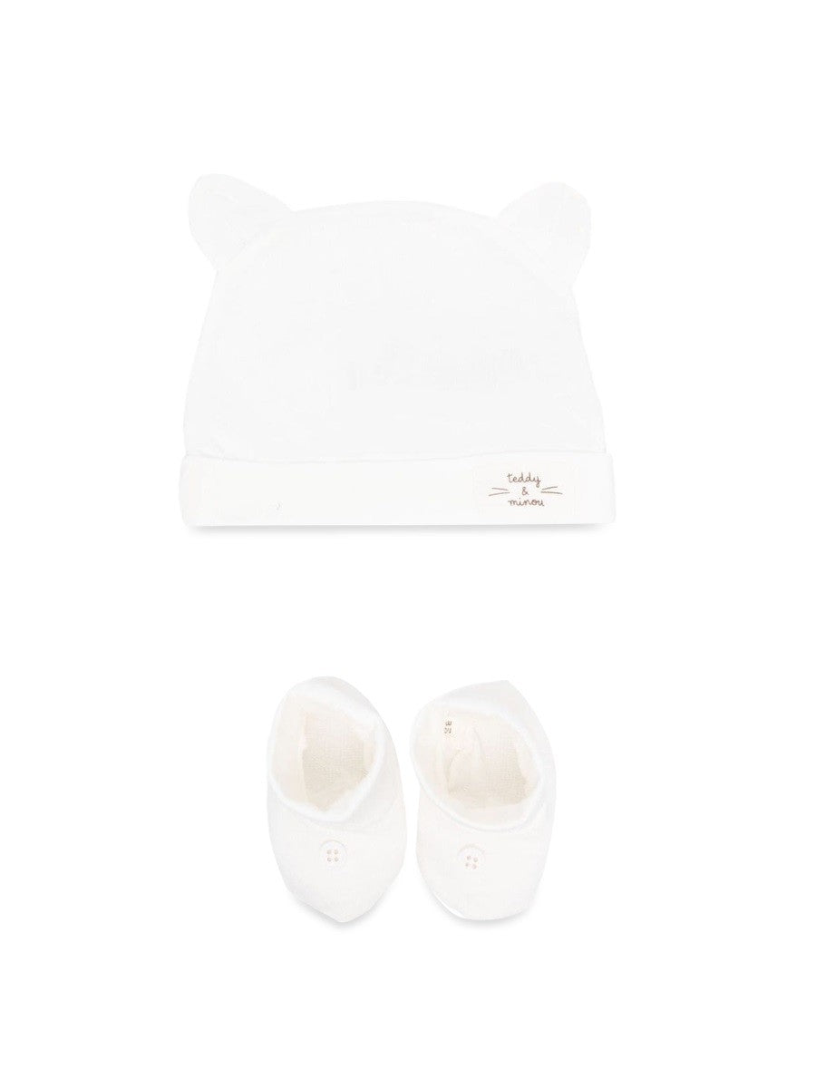 TEDDY & MINOU bonnet and booties set