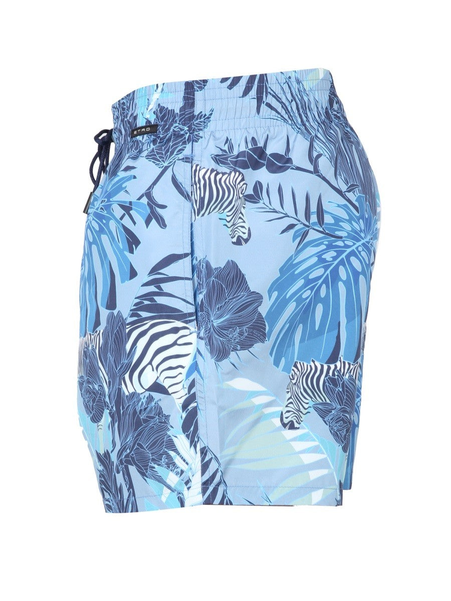 Etro BOXER SWIMSUIT WITH MAXI FLORAL PRINT