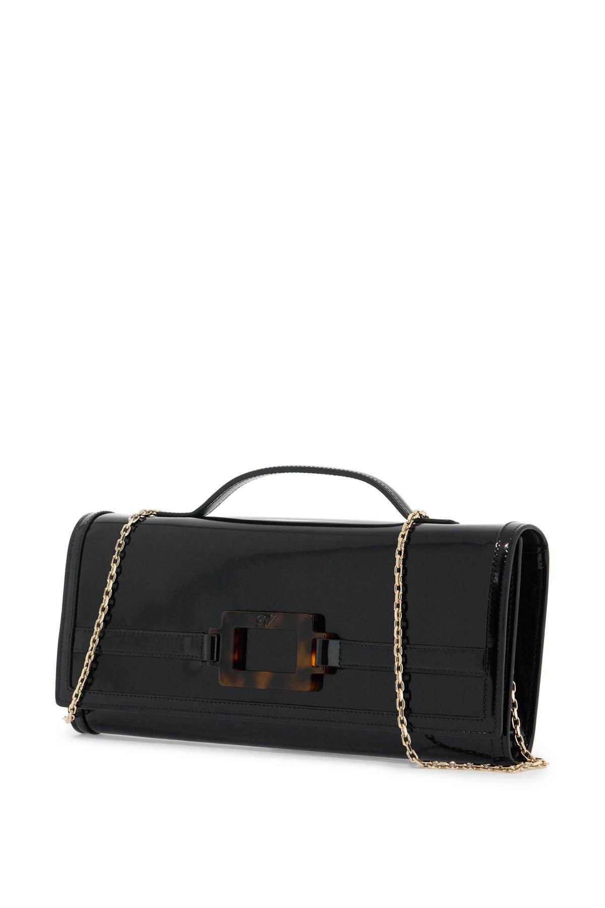 ROGER VIVIER brushed leather belle vivier clutch bag