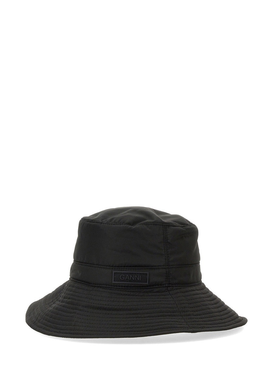 GANNI BUCKET HAT WITH LOGO