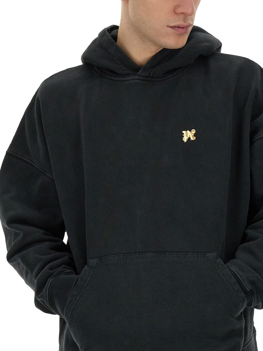 Palm Angels "BURNING MONOGRAM" PRINT SWEATSHIRT