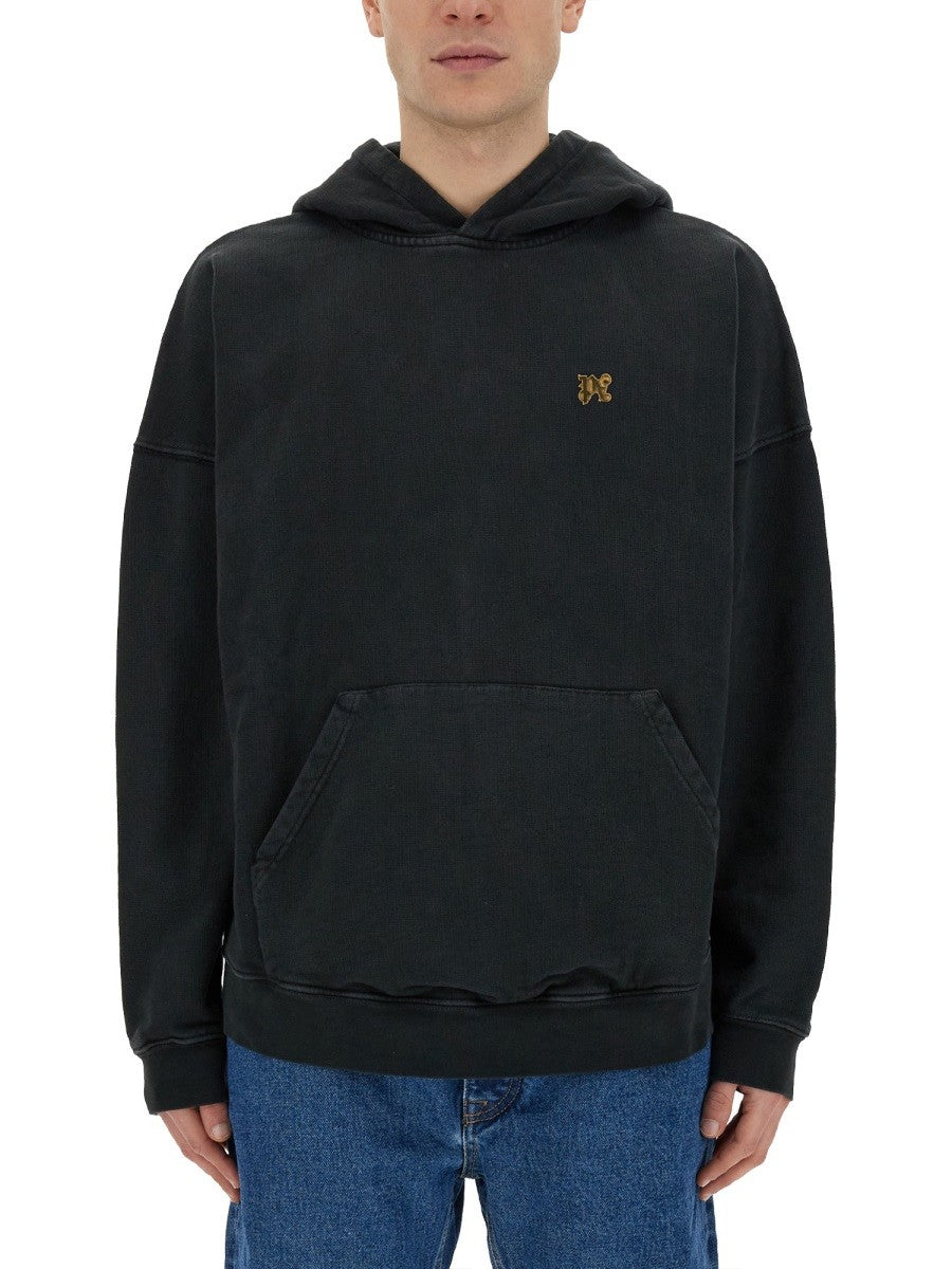 Palm Angels "BURNING MONOGRAM" PRINT SWEATSHIRT