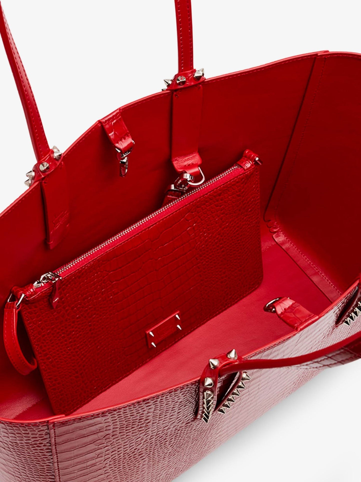 CHRISTIAN LOUBOUTIN Cabata leather shoulder bag with croco effect