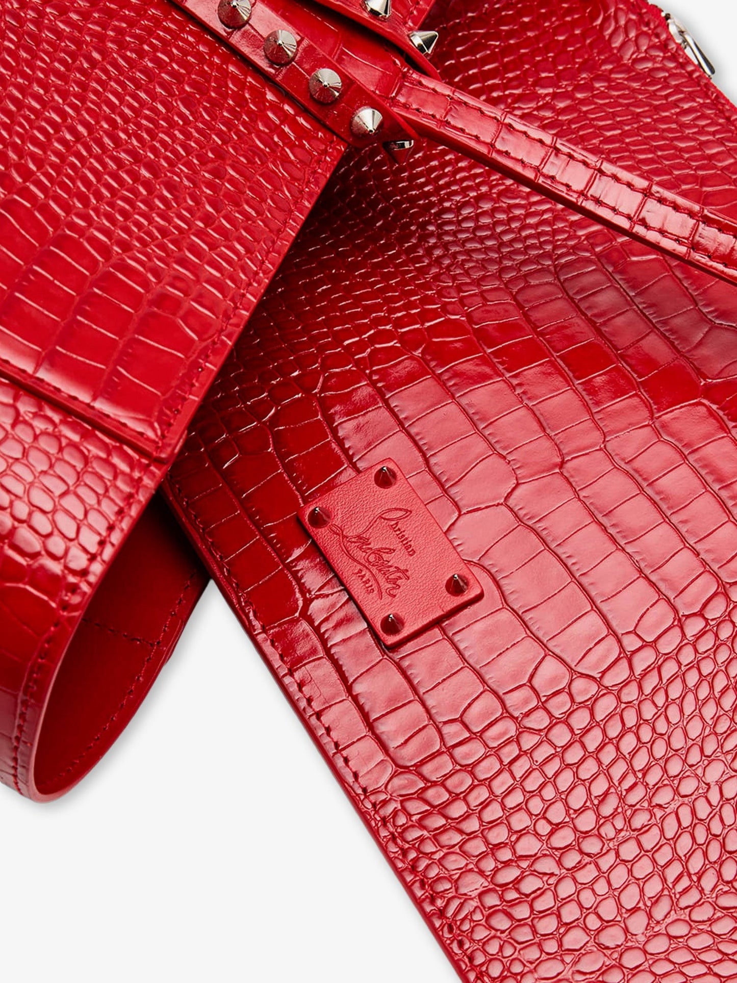 CHRISTIAN LOUBOUTIN Cabata leather shoulder bag with croco effect