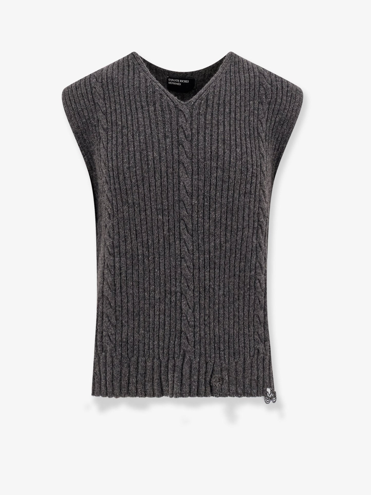 ENFANTS RICHES DEPRIMES Cachemere vest with destroyed effect