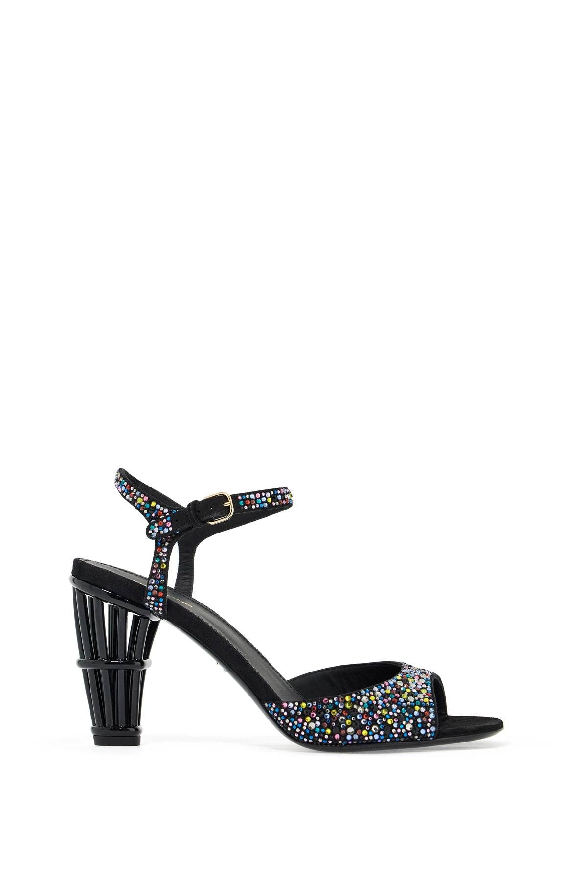 Ferragamo cage and crystal high heel sandals.