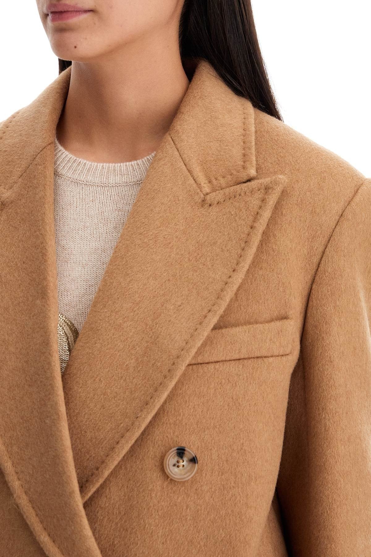 Max Mara camel double-breasted coat