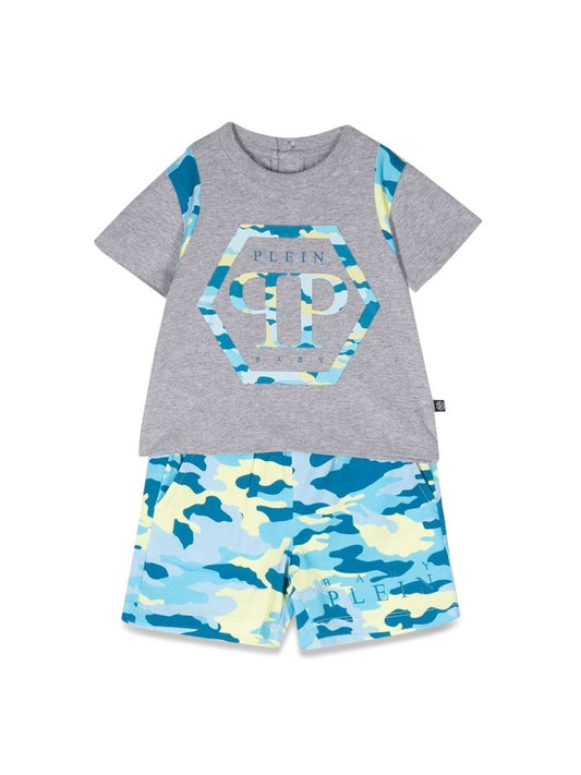 Philipp Plein camou t-shirt and shorts set