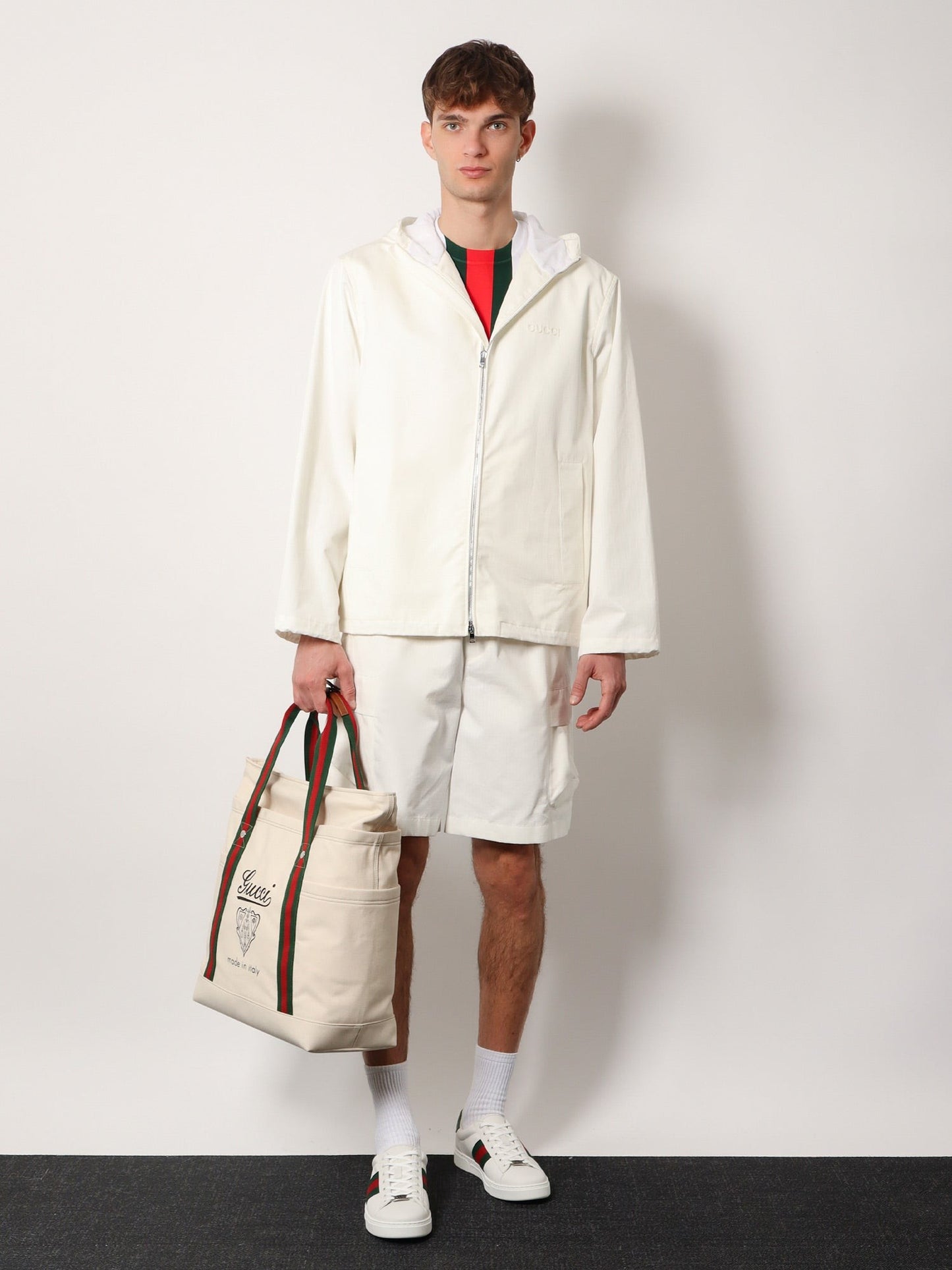 Gucci Canvas shopping bag with Web details
