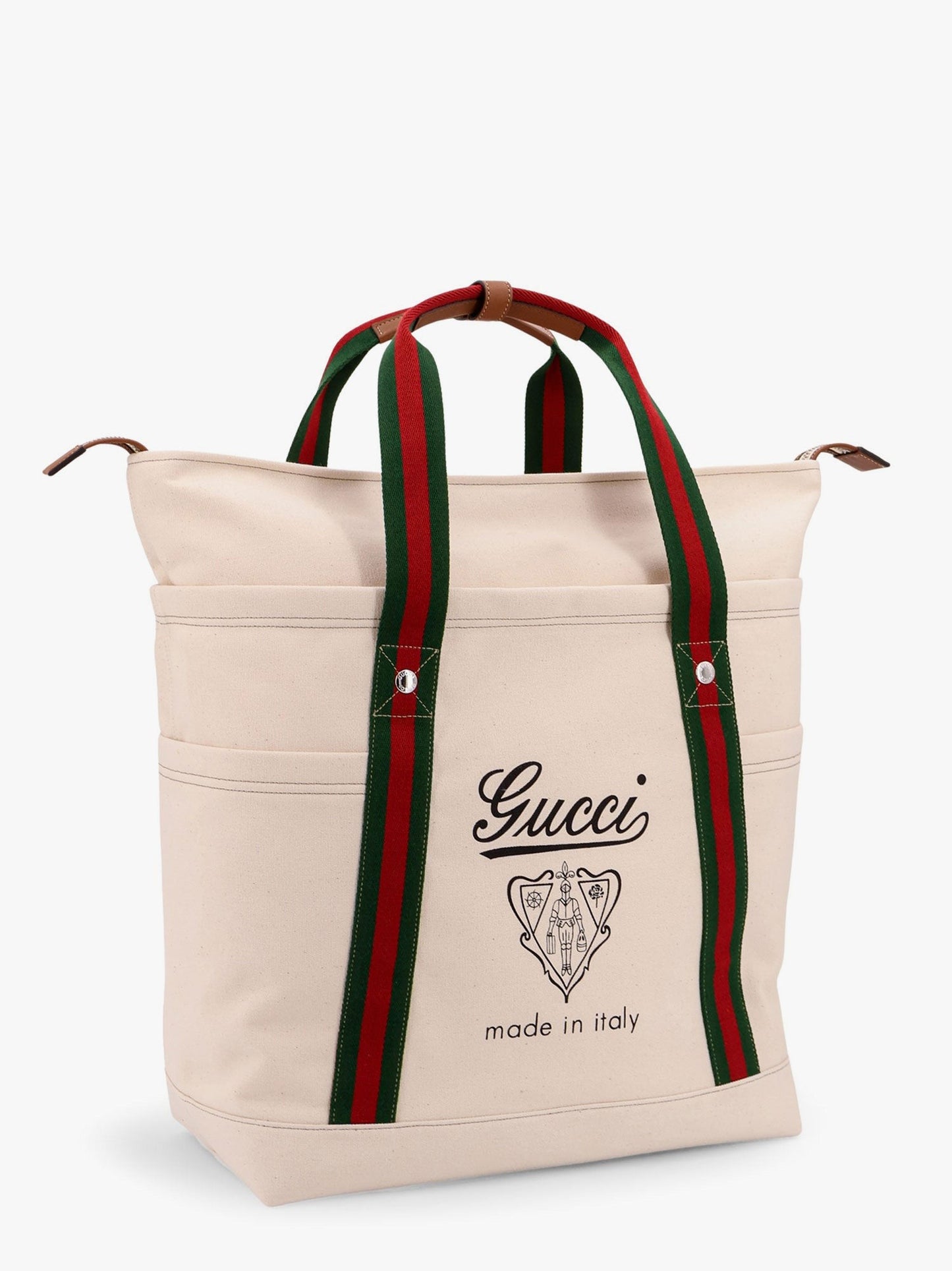 Gucci Canvas shopping bag with Web details