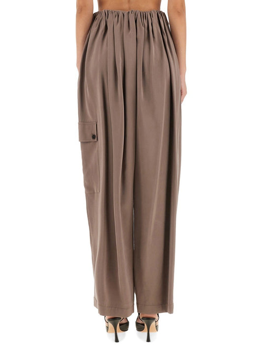 ALYSI CARGO PANTS RUFFLED EFFECT